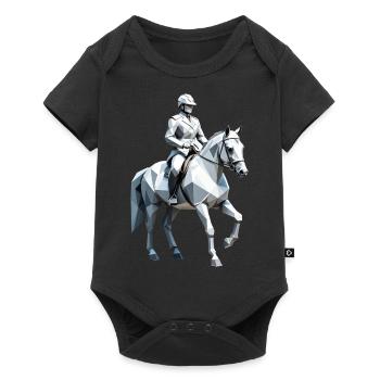 Cavalier Low Poly - Ballet Design - Body à manches courtes Premium Bébé - noir - Devant