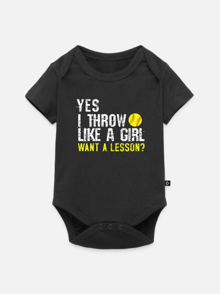 Softball - Baby Premium Kurzarmbody - Schwarz