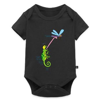 Caméléon et libellule - Body à manches courtes Premium Bébé - noir - Devant