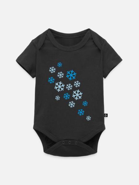 schneeflocken schnee winter - Baby Premium Kurzarmbody - Schwarz