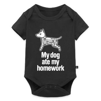 My dog ate my homework drôle retour à l'école - Body à manches courtes Premium Bébé - noir - Devant