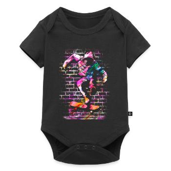 Skate Apparel | Magenta Skater | Skateboard - Baby Premium short-sleeve bodysuit - black - Front