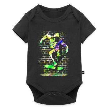 SK8R | Skate | Skater | Skateboard | Skating - Baby Premium Kurzarmbody - Schwarz - Vorne