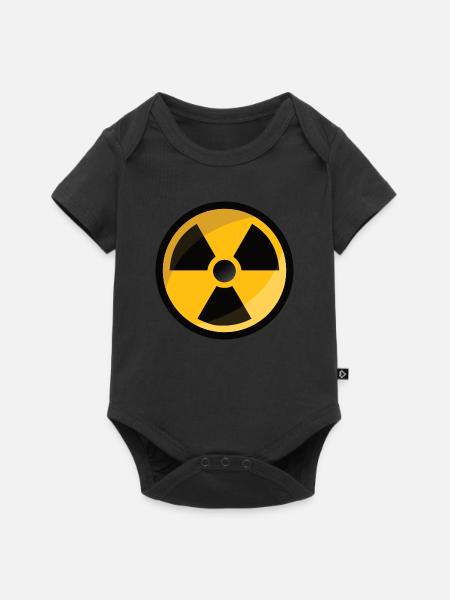 Strahlenwarnzeichen Radioaktiv Atom Zeichen - Baby Premium Kurzarmbody - Schwarz