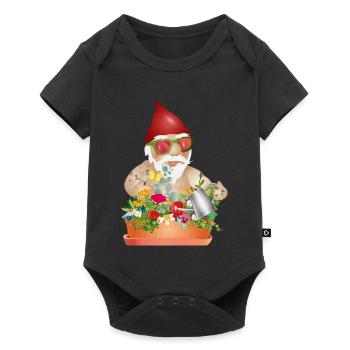 Cool nain de jardin en vacances sur les balcons - Body à manches courtes Premium Bébé - noir - Devant