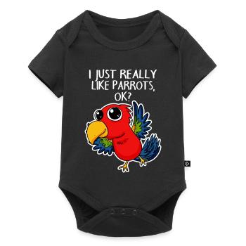 Papagei - Baby Premium Kurzarmbody - Schwarz - Vorne