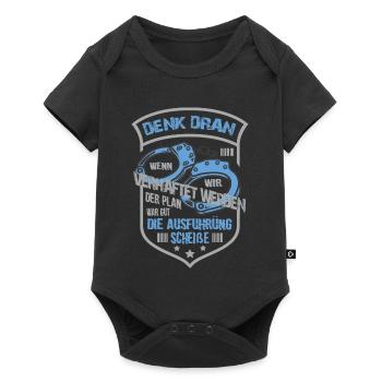Lustige Gauner Spruch - Baby Premium Kurzarmbody - Schwarz - Vorne