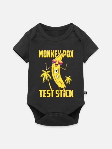 Affenpocken Teststäbchen - Baby Premium Kurzarmbody - Schwarz