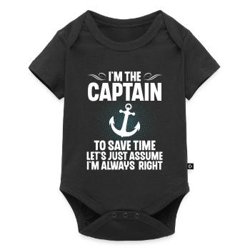 Capitaine Voilier Bateau à moteur Bateau Marin - Body à manches courtes Premium Bébé - noir - Devant