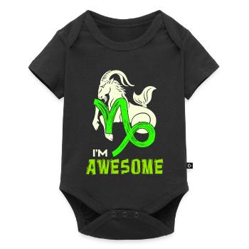 Cool Capricorne Déclaration Signe du Zodiaque Ésotérisme - Body à manches courtes Premium Bébé - noir - Devant
