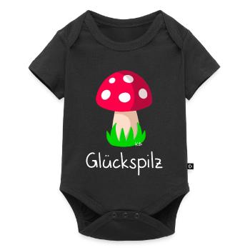 Glückspilz - Baby Premium Kurzarmbody - Schwarz - Vorne