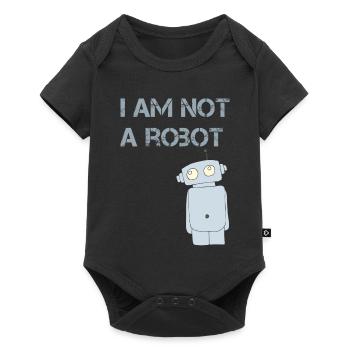 i am not a robot - Baby Premium Kurzarmbody - Schwarz - Vorne