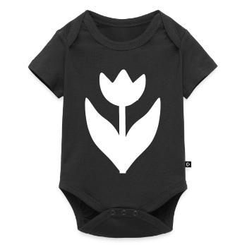 Flower White White Flower Tulip White - Baby Premium short-sleeve bodysuit - black - Front