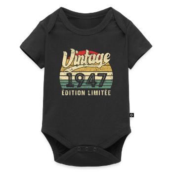 Vintage 1947 Limited Edition Birthday Gift - Baby Premium short-sleeve bodysuit - black - Front