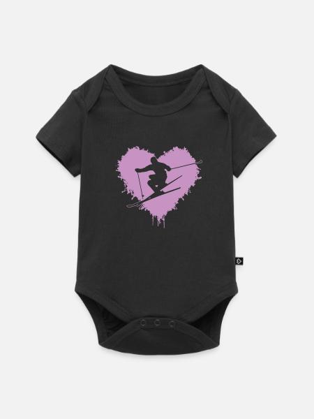 Ski Skiing - Baby Premium Kurzarmbody - Schwarz
