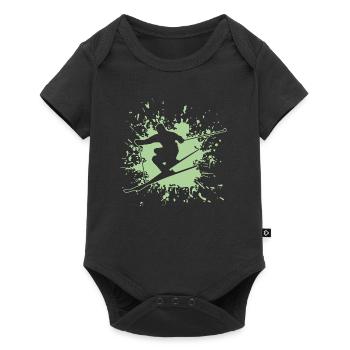 Skiing - Baby Premium Kurzarmbody - Schwarz - Vorne