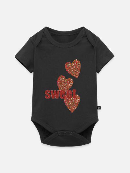 sweet hearts - Baby Premium Kurzarmbody - Schwarz