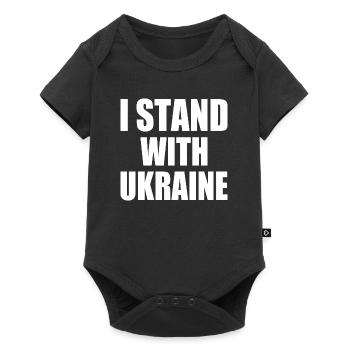 I stand with ukraine - Body à manches courtes Premium Bébé - noir - Devant