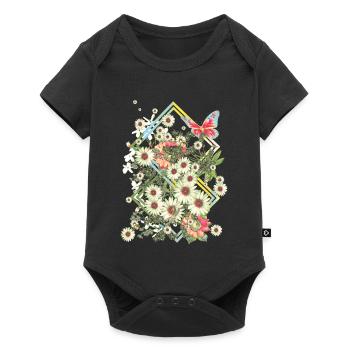 Blossom Dream Flowers Butterfly Dragonfly Summer - Baby Premium short-sleeve bodysuit - black - Front