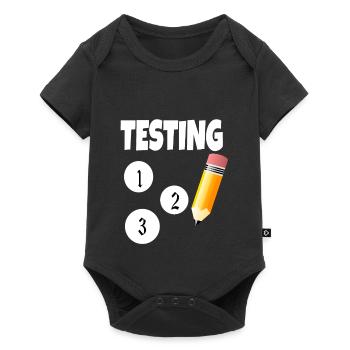 Testing 123 with pencil - Baby Premium short-sleeve bodysuit - black - Front