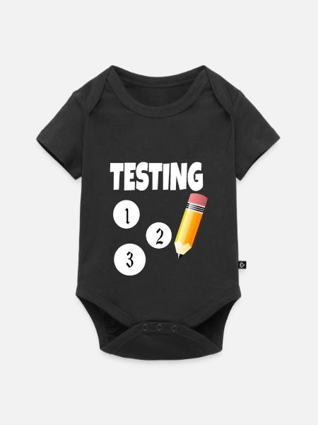 Test 123 mit Bleistift - Baby Premium Kurzarmbody - Schwarz