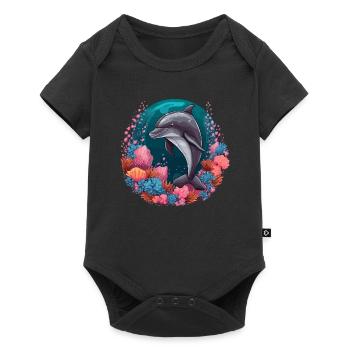 Dolphin Coral Sea Ocean Marine Life Animals Whale - Baby Premium short-sleeve bodysuit - black - Front