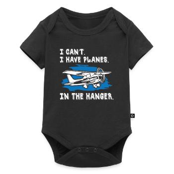 pilote je peux t j’ai des avions dans le hangar - Body à manches courtes Premium Bébé - noir - Devant