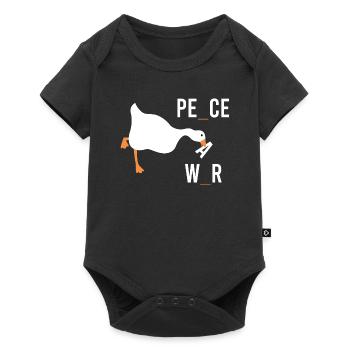 Gans Frieden zum Krieg Sarkasmus Meme Lustige Tiere - Baby Premium Kurzarmbody - Schwarz - Vorne