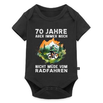 70 Geburtstag Radfahrer Bike Fahrradfahrer - Baby Premium Kurzarmbody - Schwarz - Vorne
