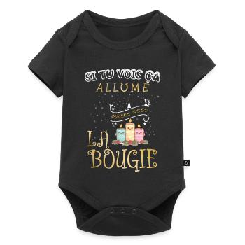 Si tu vois ça allume la bougie cadeau de Noël - Body à manches courtes Premium Bébé - noir - Devant