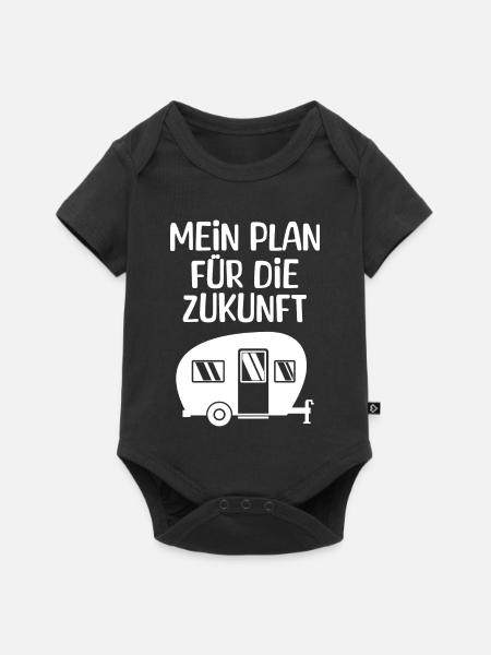 Wanderlust Camping Chillen Wohnwagen Statement - Baby Premium Kurzarmbody - Schwarz