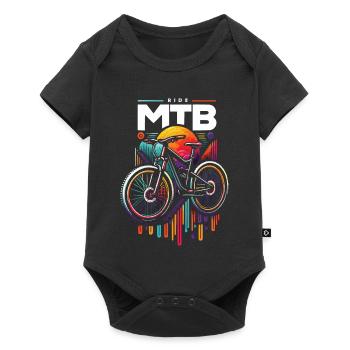 Vibrant MTB Cycling Sunset Design - Baby Premium short-sleeve bodysuit - black - Front