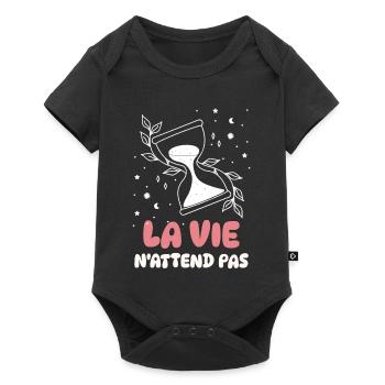 La vie n'attend pas - Body à manches courtes Premium Bébé - noir - Devant