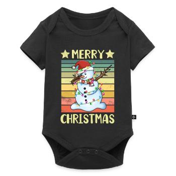 Merry Christmas Snowman - Baby Premium short-sleeve bodysuit - black - Front