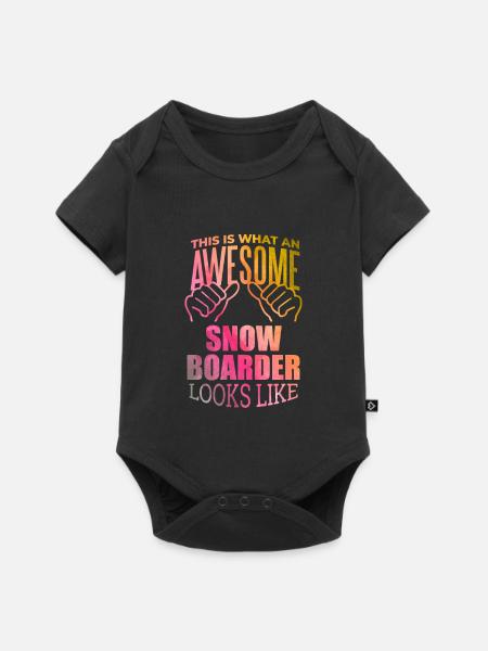 Snowboard Snowboard Snowboard - Baby Premium Kurzarmbody - Schwarz