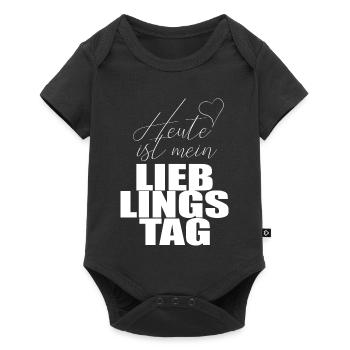 Heute ist mein Lieblingstag Herz - Baby Premium Kurzarmbody - Schwarz - Vorne