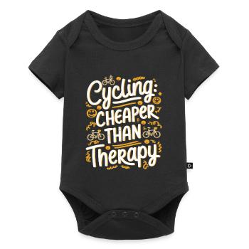Cycling Therapy Motivational Design - Baby Premium short-sleeve bodysuit - black - Front