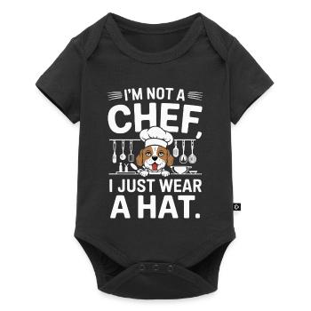 Conception humoristique de t-shirt pour chien de chef - Body à manches courtes Premium Bébé - noir - Devant