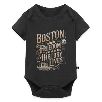 Boston: Wo die Freiheit geboren wurde und die Geschichte lebt - Baby Premium Kurzarmbody - Schwarz - Vorne
