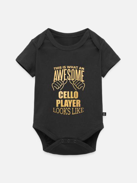 Cello Cello Cello - Baby Premium Kurzarmbody - Schwarz