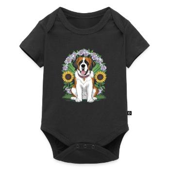 Saint-Bernard aux tournesols - Body à manches courtes Premium Bébé - noir - Devant