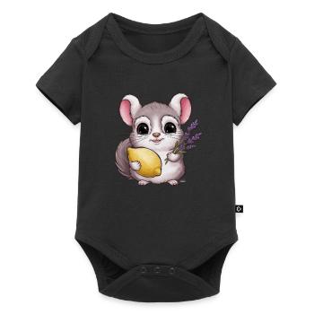 Kawaii Chinchilla with Lemon and Lavender - Baby Premium short-sleeve bodysuit - black - Front