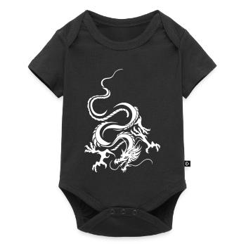White Dragon Intricate Graphic Art - Baby Premium short-sleeve bodysuit - black - Front