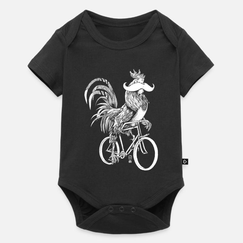 Coq & Bicycles - version blanche - Body à manches courtes Premium Bébé - noir
