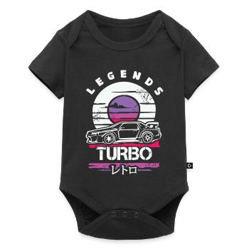 Retro JDM Turbo – Japanese Car Design 90s - Baby Premium short-sleeve bodysuit - black - Front