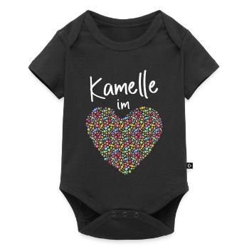 Kamelle im Herz Karneval Köln Konfetti Kölle Alaaf - Baby Premium Kurzarmbody - Schwarz - Vorne