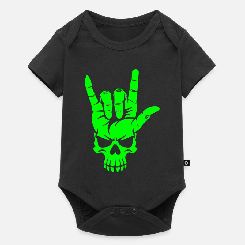 Rock n Roll Crâne Main - Body à manches courtes Premium Bébé - noir