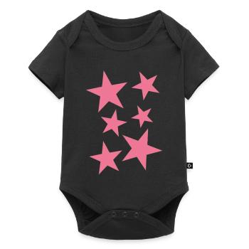 Bright Pink Star Pattern on Clothing - Baby Premium short-sleeve bodysuit - black - Front