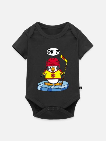 Sporty Penguin - Baby Premium short-sleeve bodysuit - black