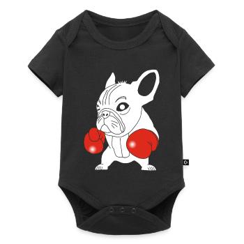 White Dog Boxer - Baby Premium short-sleeve bodysuit - black - Front